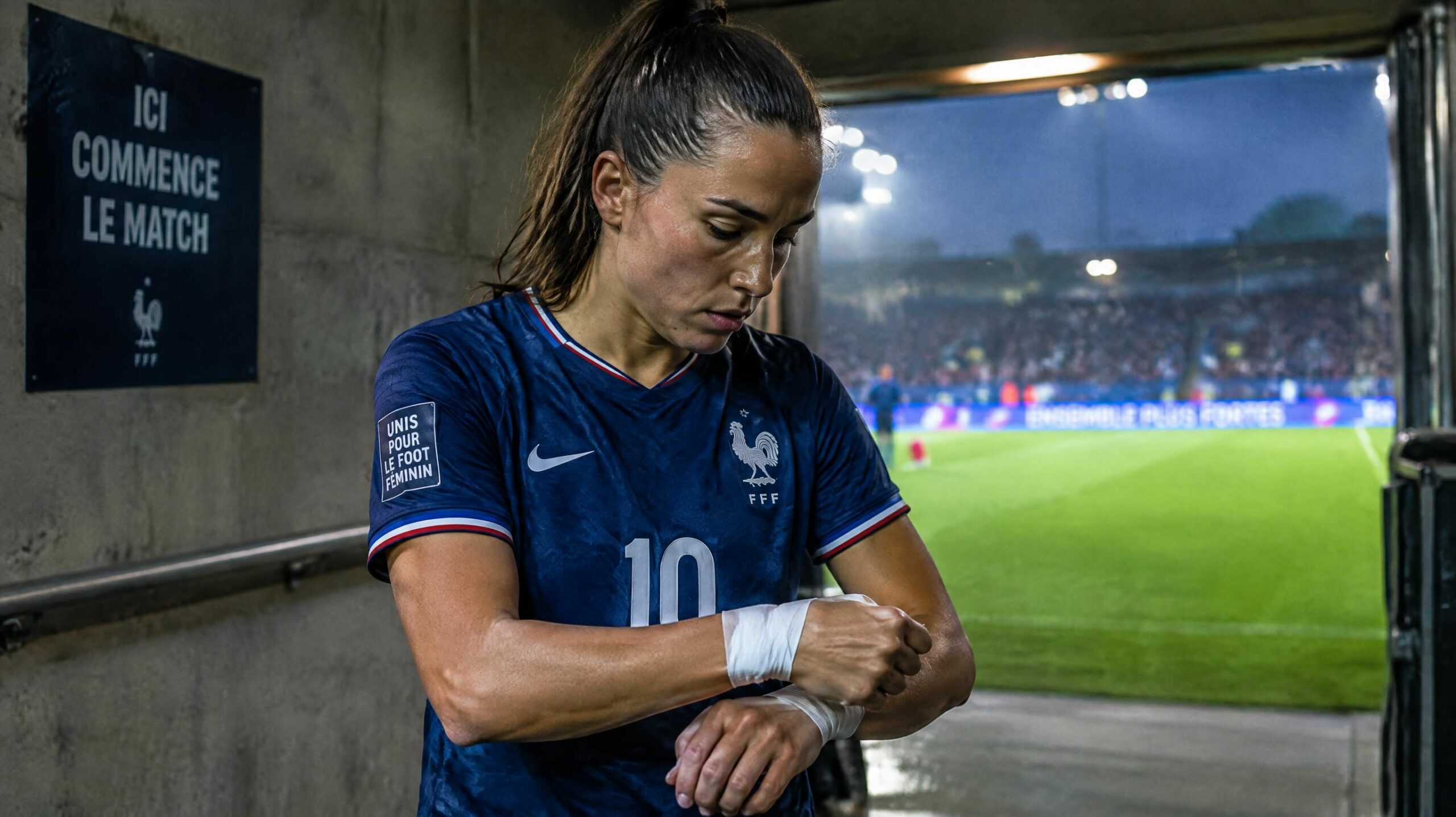 Athlète féminine de haut niveau concentrée avant le match - Sheplayzz
